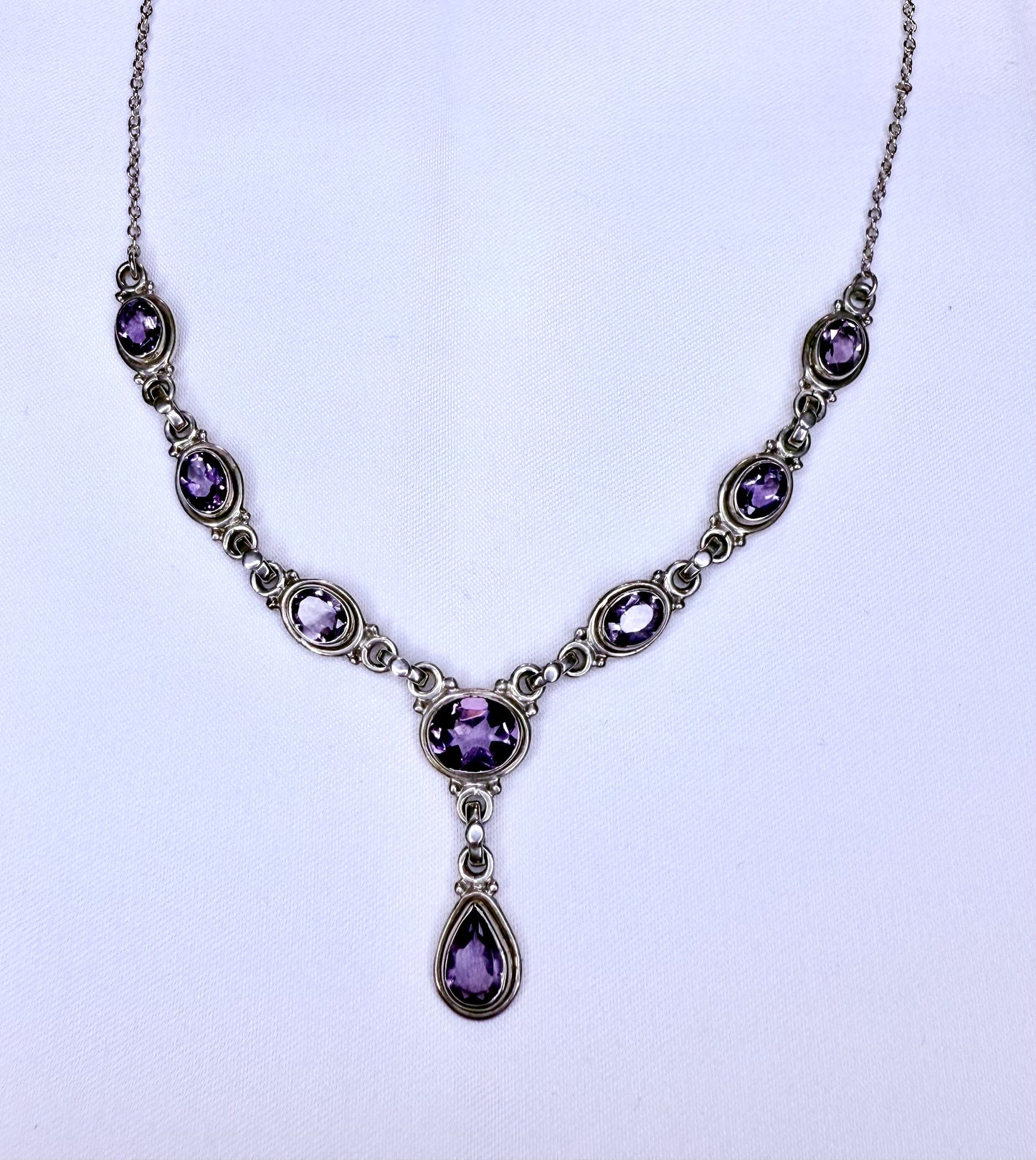 Handmade Sterling Silver Amethyst Necklace