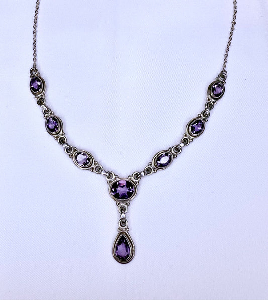 Handmade Sterling Silver Amethyst Necklace