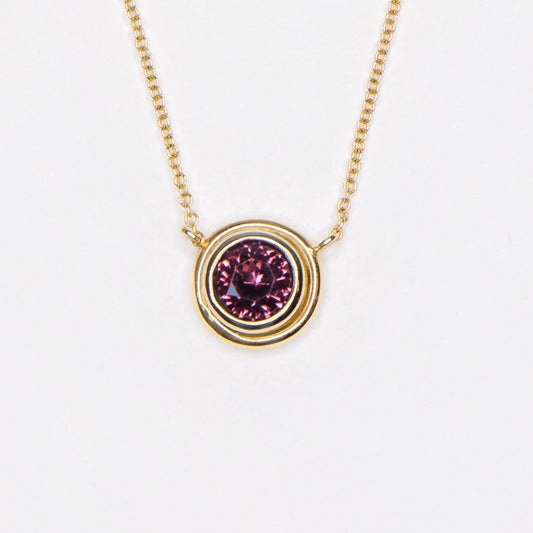 14kt Yellow and White Gold Red Spinel Pendant Necklace