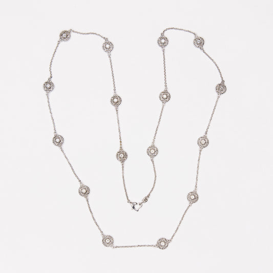 Custom-Made Sterling Silver Diamonds by the Yard Necklace