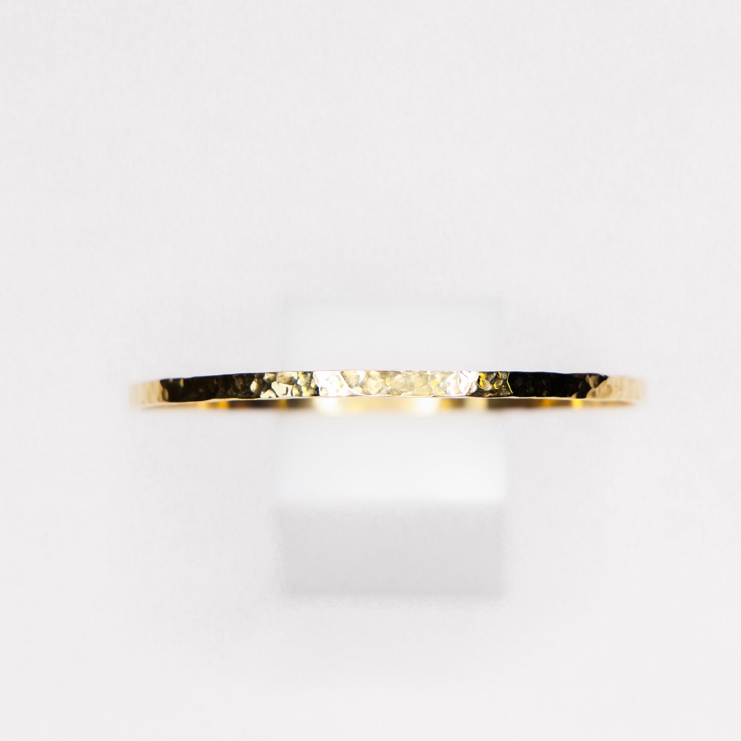 Custom Hand-Fabricated 14kt yellow gold Hammered Bangle Bracelet