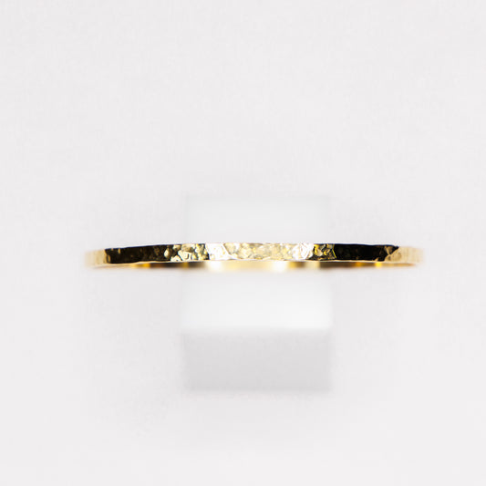 Custom Hand-Fabricated 14kt yellow gold Hammered Bangle Bracelet