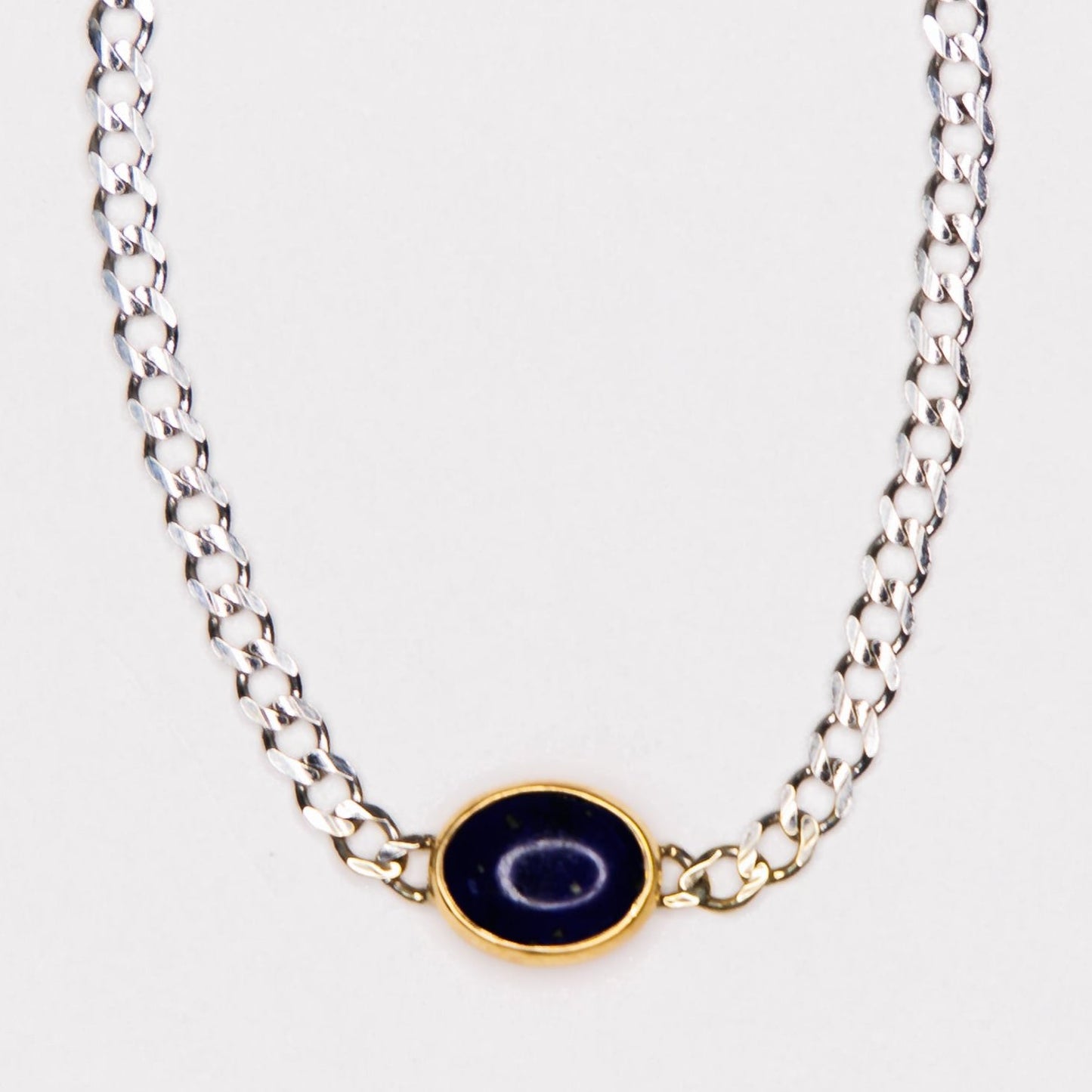 14kt White and Yellow Gold Lapis Bracelet