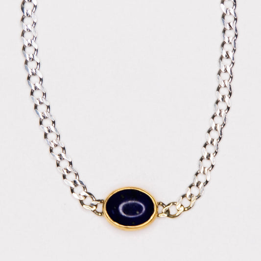 14kt White and Yellow Gold Lapis Bracelet