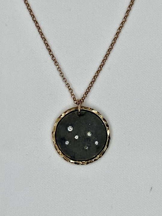 Handmade 14kt Rose & White Gold "Starry Night" Pendant