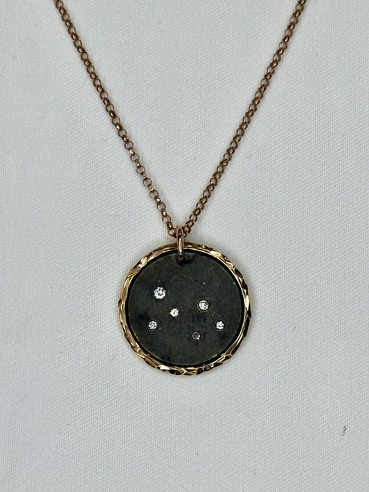 Handmade 14kt Rose & White Gold "Starry Night" Pendant