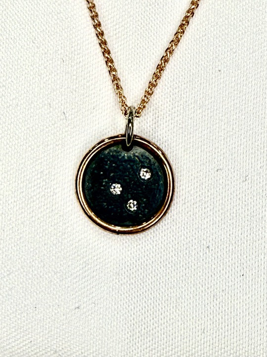 Handmade 14kt Rose & Sterling"Starry Night" Pendant