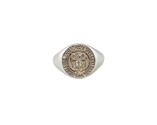 Silver Wellesley College Class Ring - Large Face